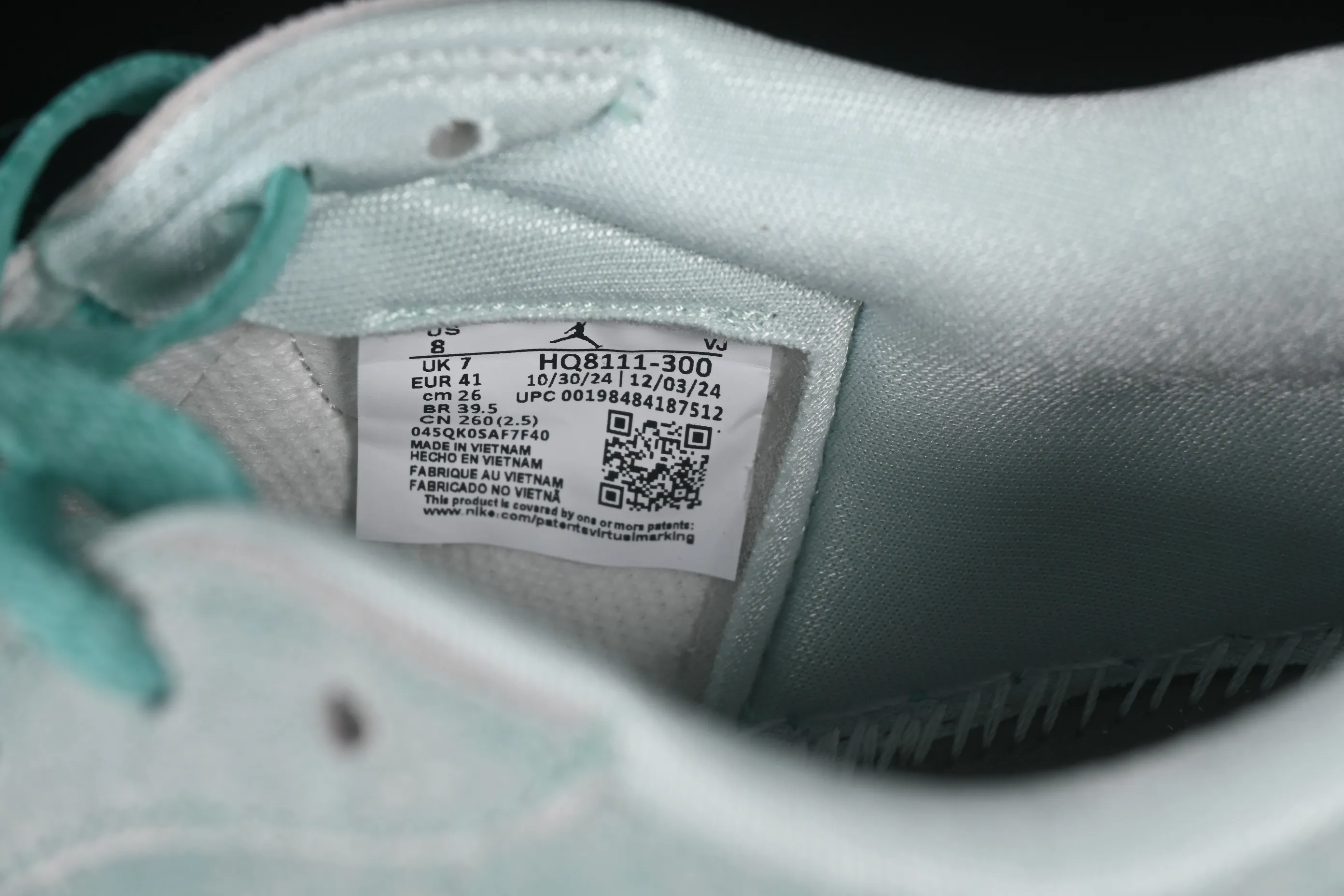 All categories Air Jordan Jordan series basketball shoes Air Jordan 1 Low Air Jordan 1 Low "Washed Teal" AJ1 Joe 1 ice mint low-top cultural casual sneakers HQ8111-300